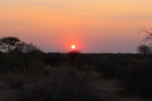Sunset at Naankuse Wildlife Sanctuary Namibia