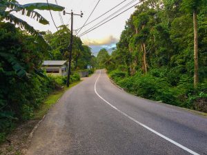 Quiet Road in Baie Lazare on Mahe Island, Seychelles