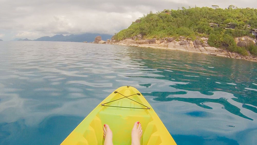 Kayaking in the ocean at Four Season