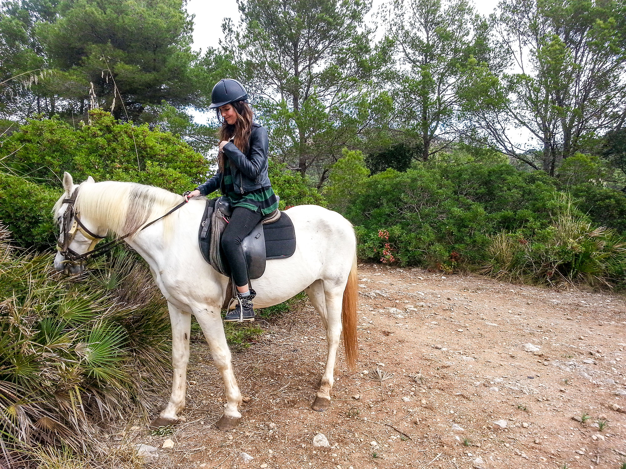 Ella on horse in Alcudia in Mallorca