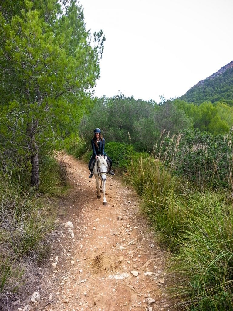 Ella on horse in Alcudia in Mallorca