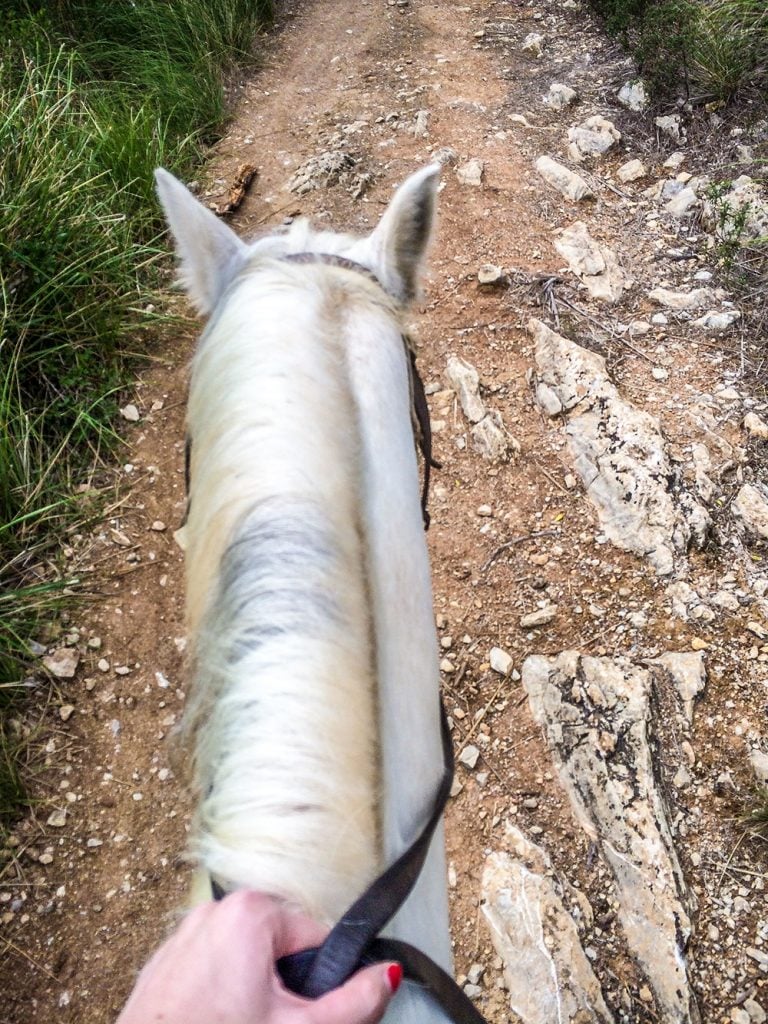 Ella on horse in Alcudia in Mallorca