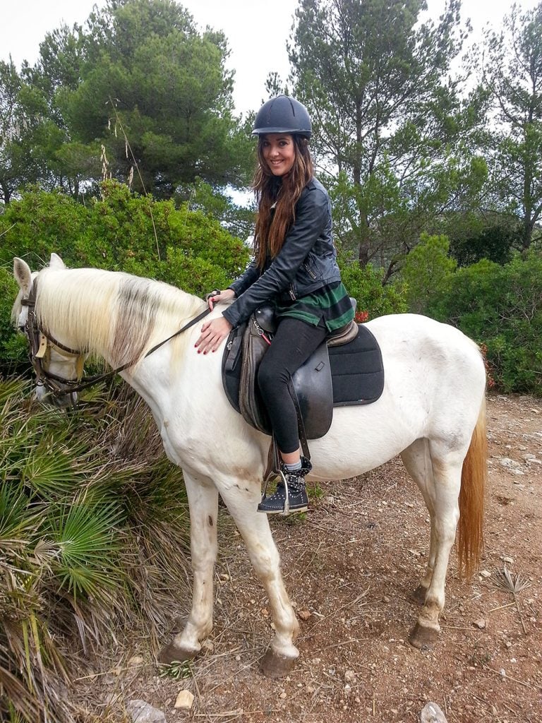 Ella on horse in Alcudia in Mallorca