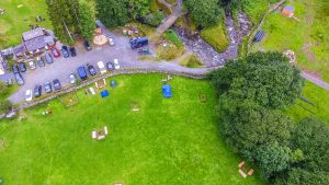 Drove view of our National trust Campsite in Snowdonia, Wales
