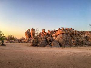 Damaraland rocks and desert in Namibia, Africa