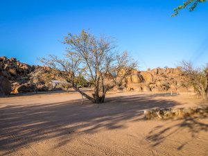 Madisa desert campsite in Damaraland in Namibia, Africa