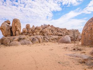 Madisa desert campsite in Damaraland in Namibia, Africa