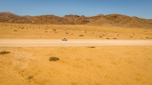Drone view of Namib Desert self-drive road-trip in Namibia, Africa