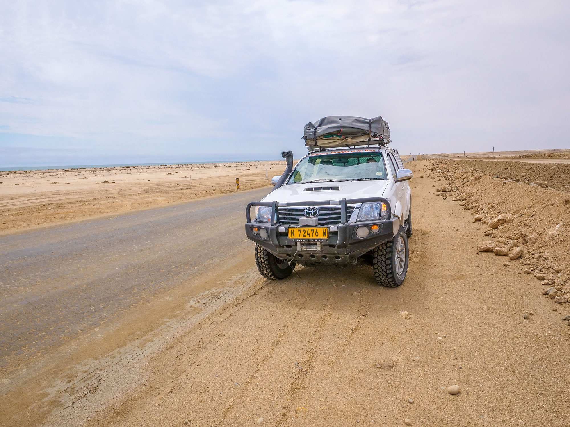 Toyota Hilux self-drive through the desert in the Skeleton Coast, Namibia, Africa