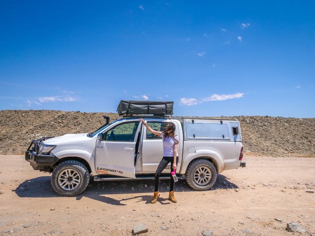 Ella and Toyota Hilux self-drive through the Namib Desert, Namibia, Africa