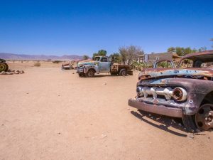 Rusty car at Solitaire in Namib Desert, Namibia, Africa