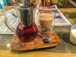 Tea and brownies at a cafe in Windhoek, Namibia, Africa