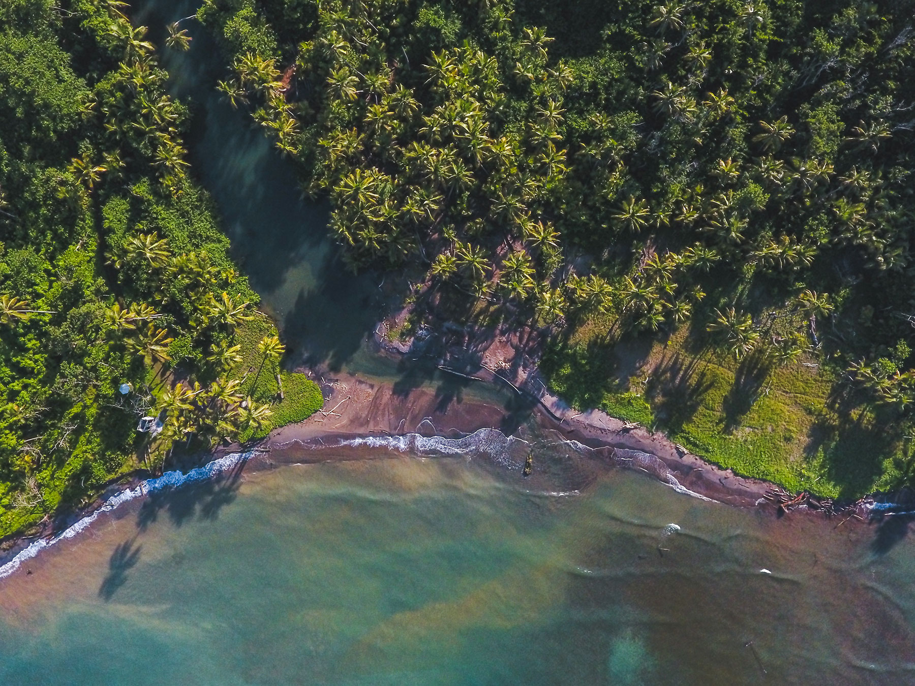 Drone view of Hodges Beach, Calibishie, Dominica
