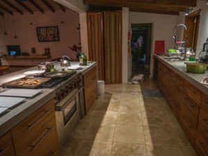 Living and Kitchen area at Banana Lama Eco-Villas in Rosalie, Dominica