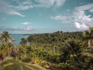 View from Sea Cliff Cottage in Calibishie, Dominica, the Caribbean
