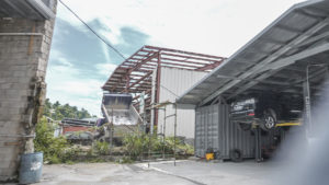 Driving through Roseau city in Dominica, the Caribbean