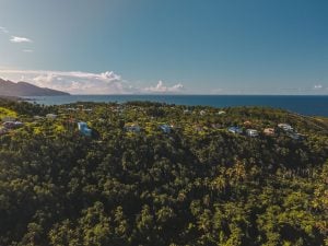 Drone view of Calibishie, Dominica