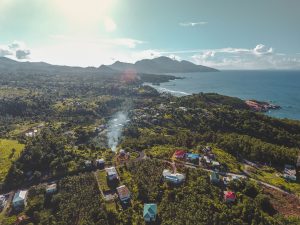Drone view of Calibishie, Dominica