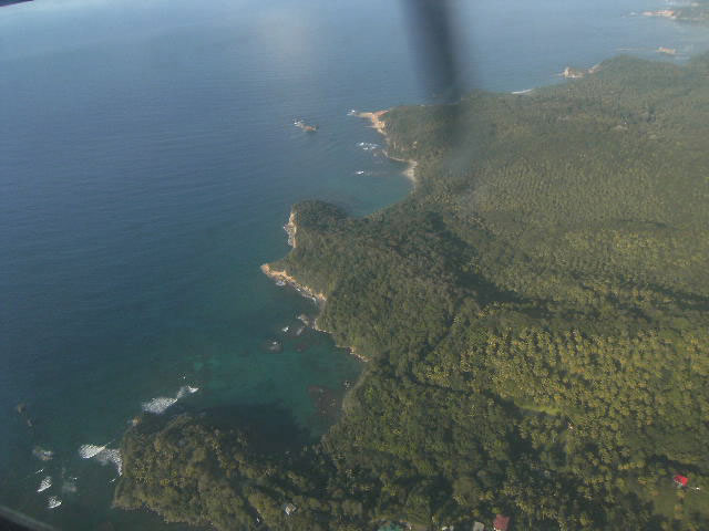 Flying over Dominica in The Caribbean