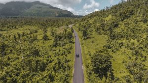 Drone view of Forests in Rosalie, Dominica