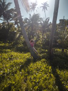 Ella McKendrick on Hodges Beach, Calibishie, Dominica