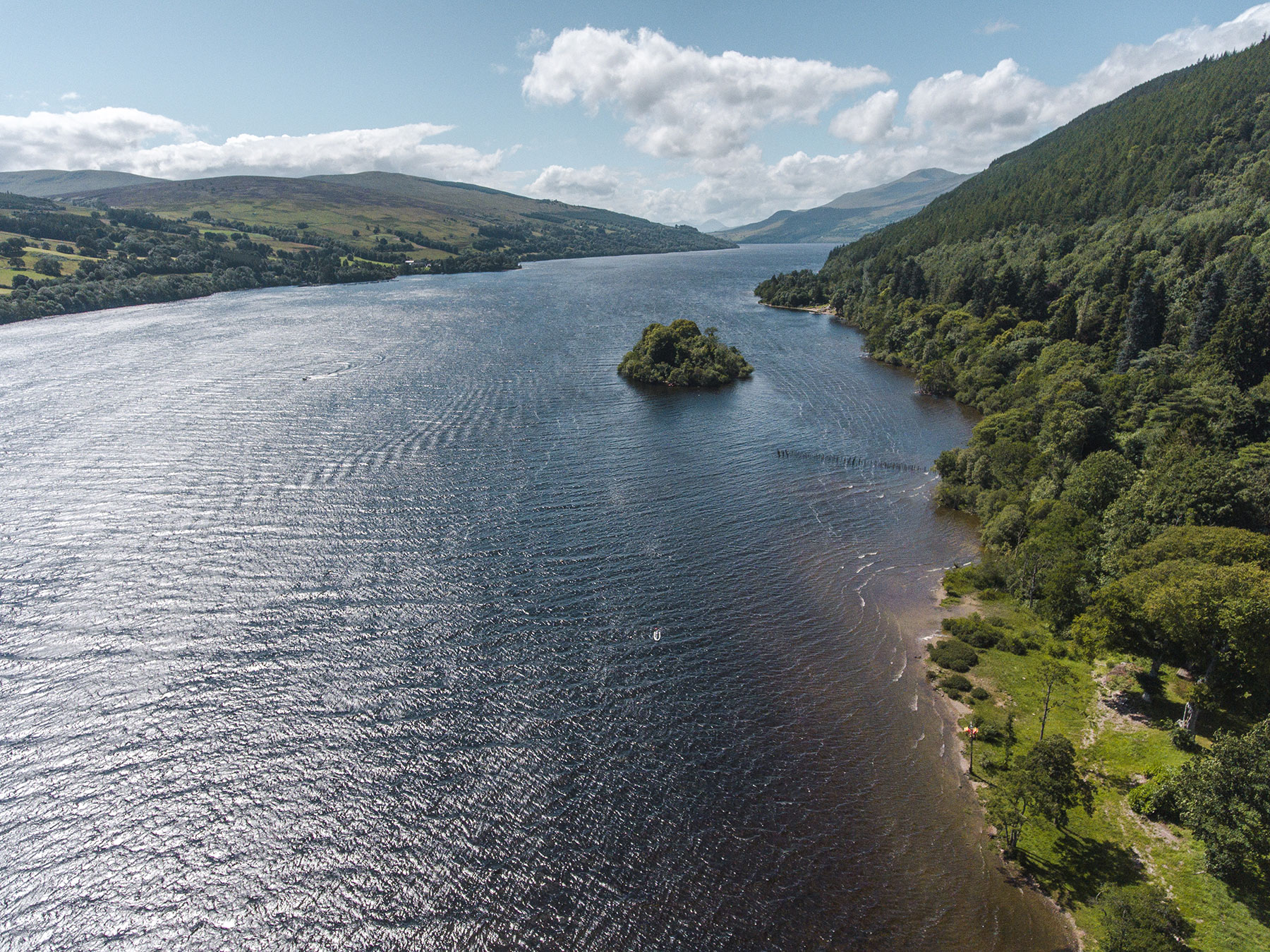 Drone View of Loch Tay, Scotland