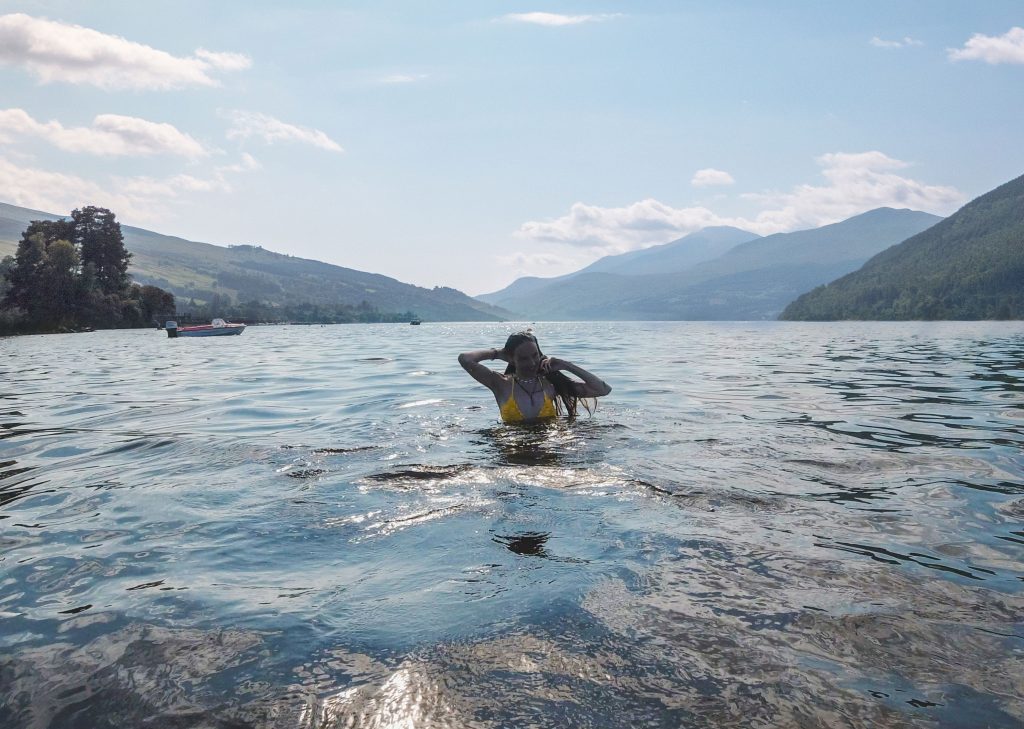 Ella McKendrick Swimming in Loch Tay in Scotland