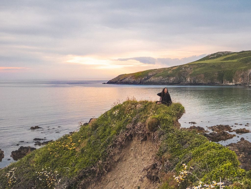 Ella McKendrick on a Cliff in Church Bay in Anglesey, Wales