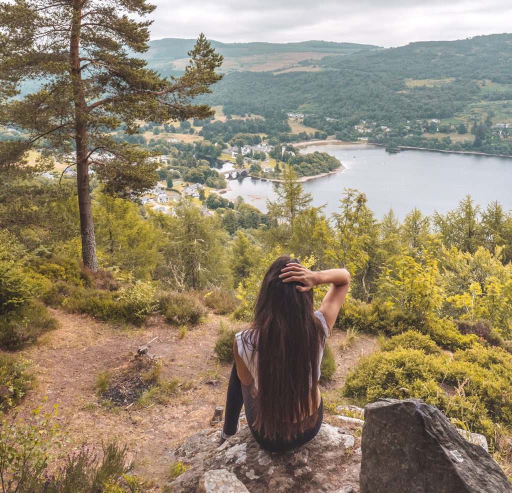Ella McKendrick on Black Rock Viewpoint, Kenmore Scotland