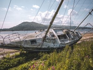 Sailing Boat Shipwreck on Corpach Beach, Scotland