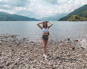 Ella McKendrick on Kenmore Beach, Loch Tay, Scotland