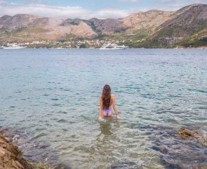 Ella McKendrick in the Sea in Cavtat Villiage, Croatia