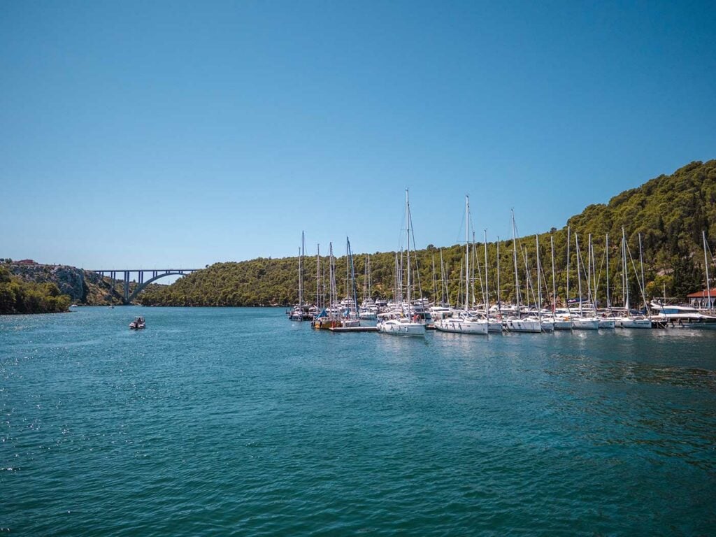 Skradin Harbour on Krka River, Croatia