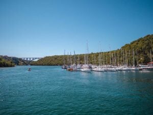 Skradin Harbour on Krka River, Croatia