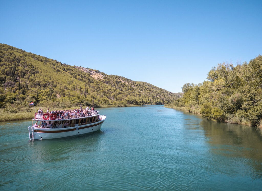 Boat from Skradin Town to Krka National Park in Croatia