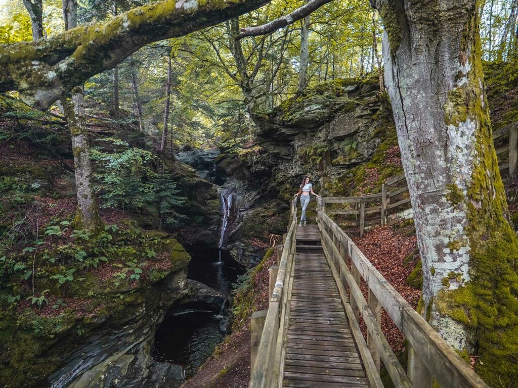 Ella McKendrick at Upper Falls of Acharn, Loch Tay, Scotland