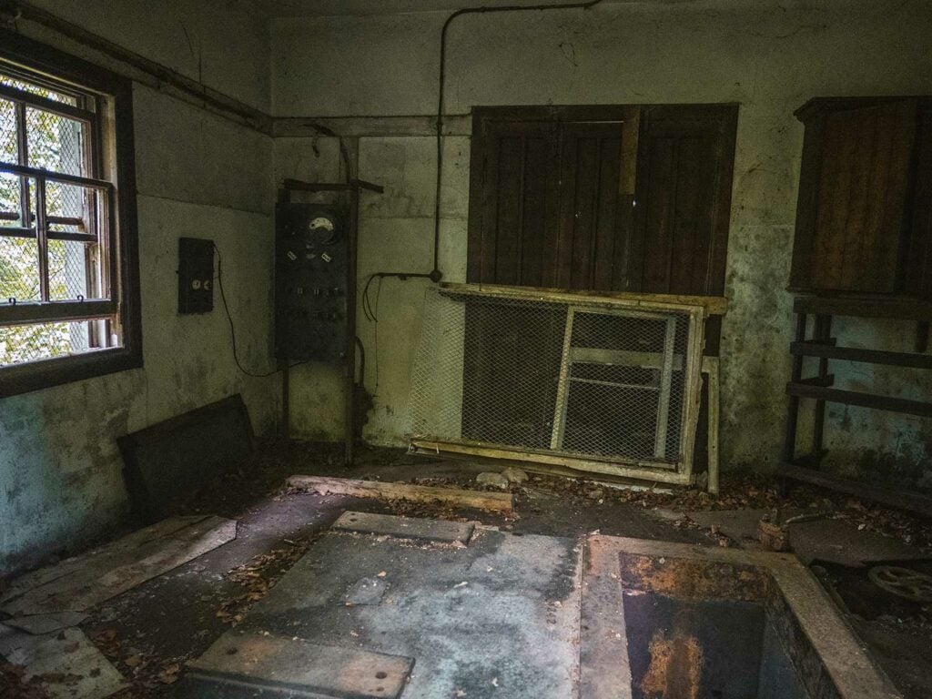 Inside the Abandoned Building on Falls of Acharn Walk, Loch Tay, Scotland