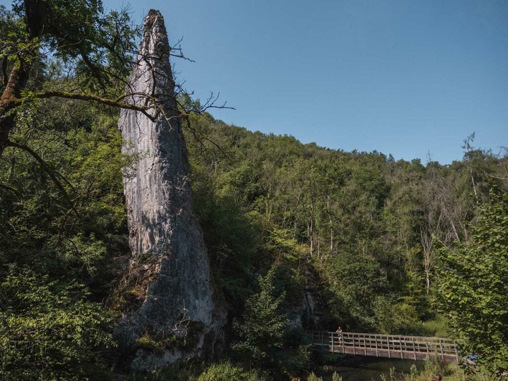 A limestone pinnacle called Illam Rock in the Dove Valley