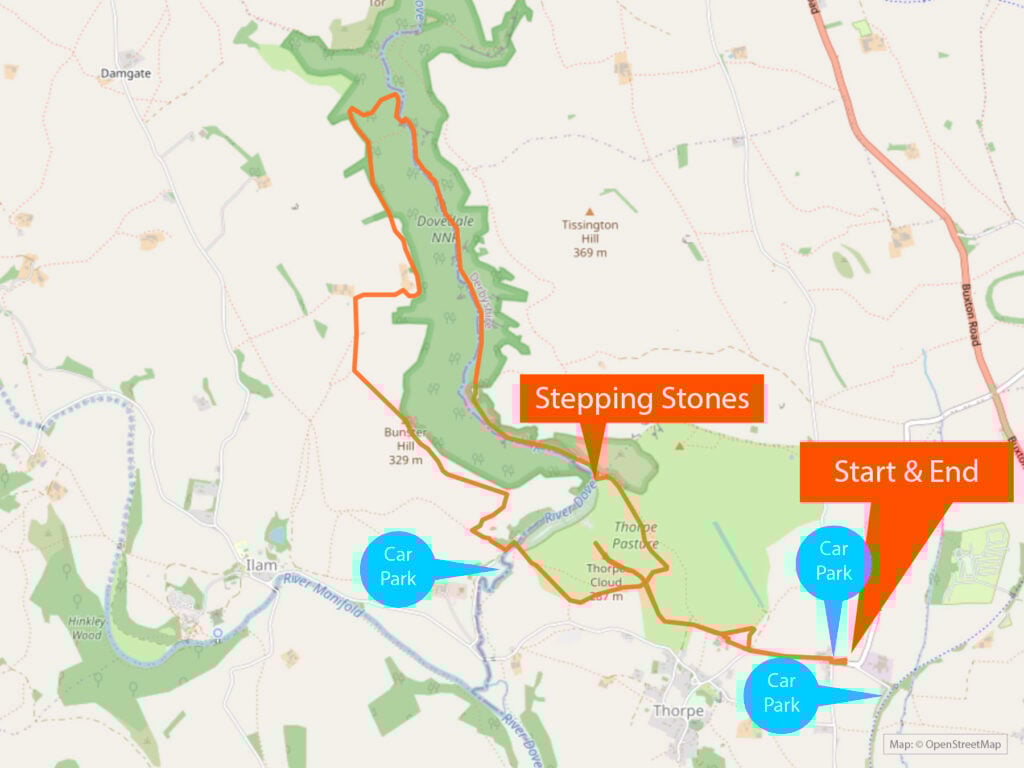 Dovedale to Thorpe Circular Walk including Thorpe Cloud and Bunster Hill