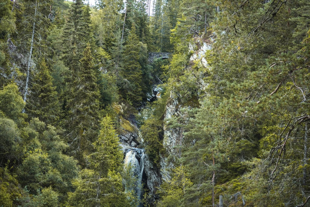 The Upper Bridge and Upper Falls of Bruar in Perthshire, Scotland