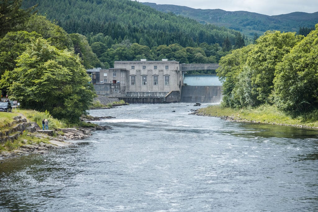 Pitlochry Dam on the River Tummel in Perthshire, Scotland