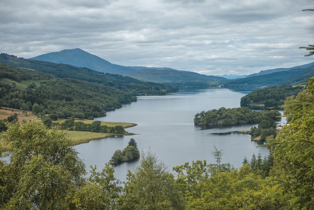 The Queen's View of Loch Tummel in Perthshire, Scotland