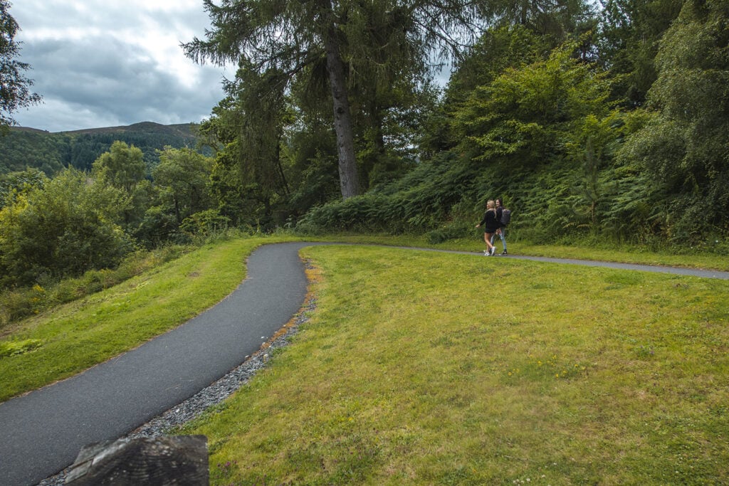 Path to the Queen's View from the Visitor Centre in Perthshire, Scotland