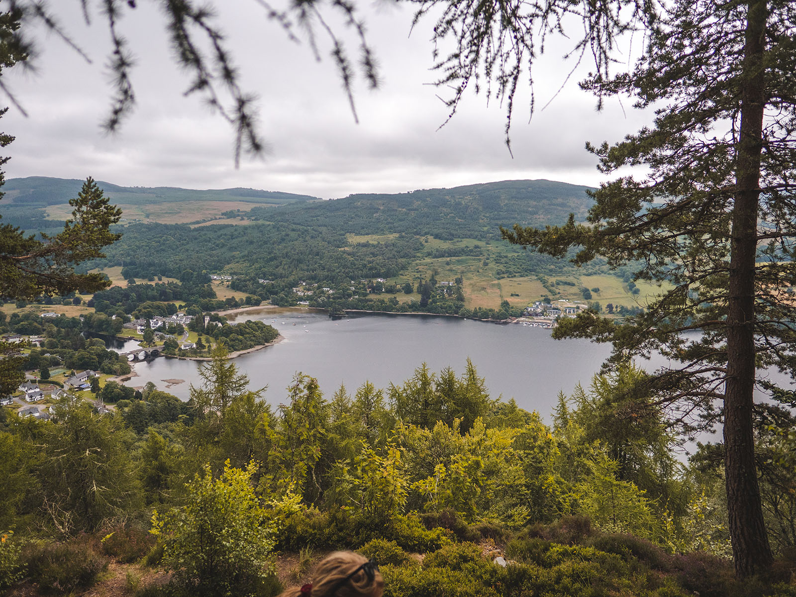 View of Kenmore and Loch Tay from Black Rock Viewpoint in Drummond Hill, Tay Forest Park