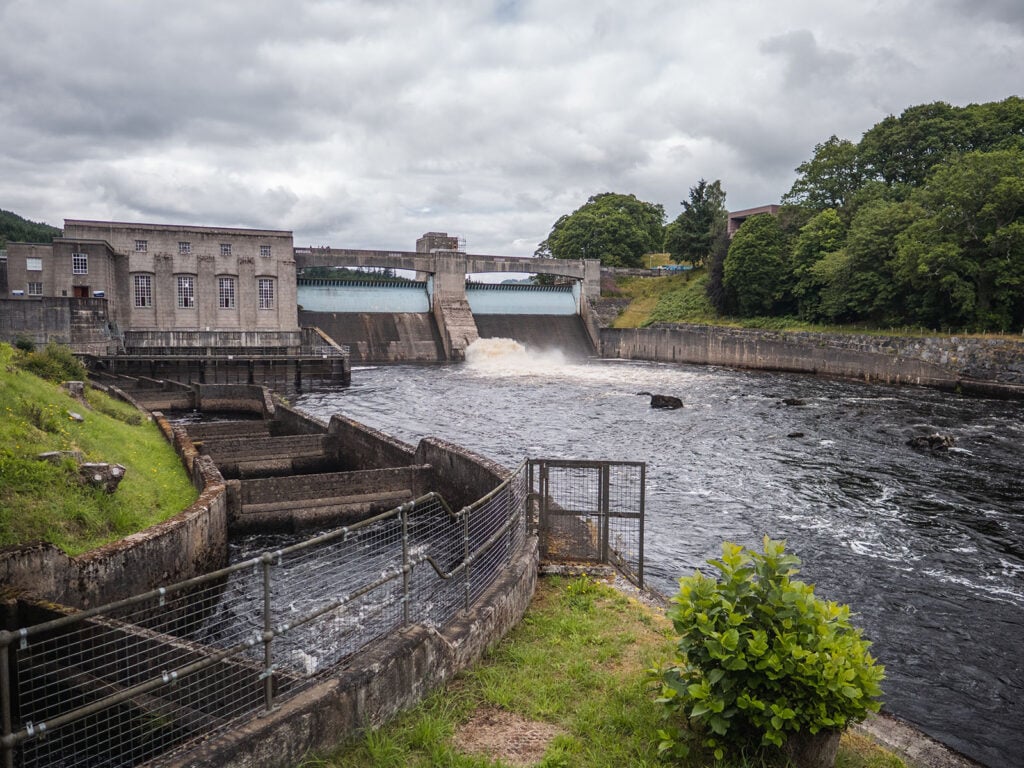 Pitlochry Dam on the River Tummel in Perthshire, Scotland