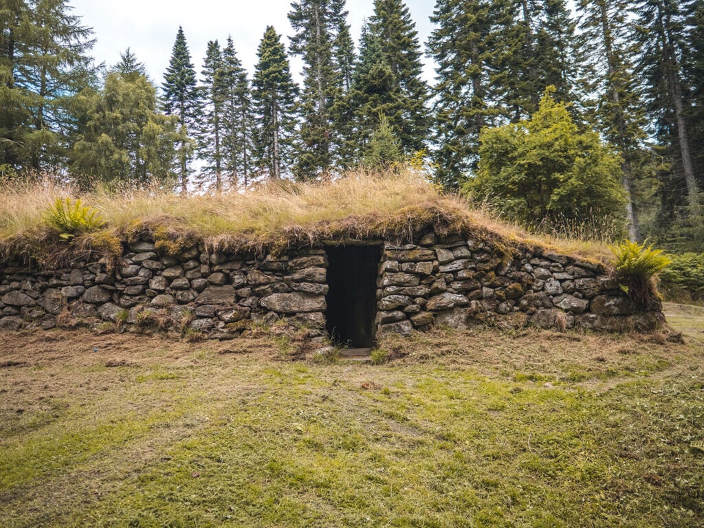 Clachan Ruins in Allean Forest in Tay Forest Park, Perthshire, Scotland