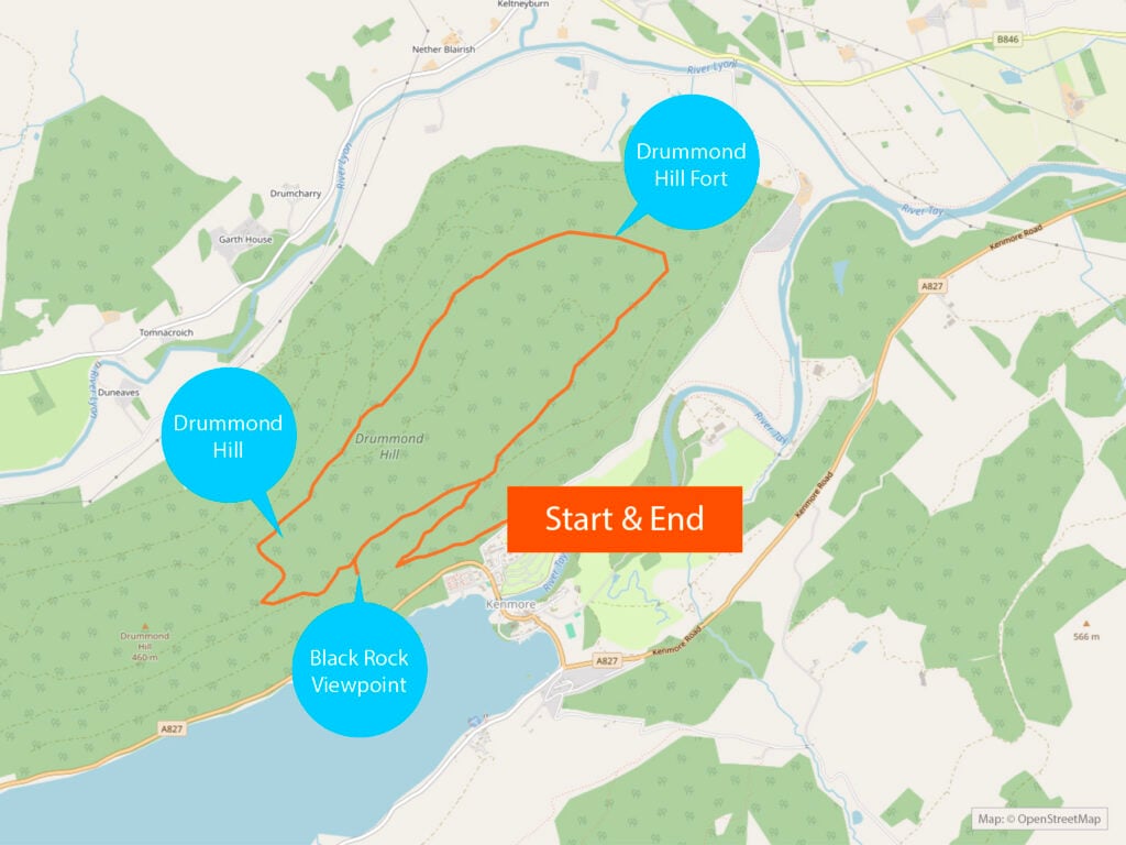 Caisteal MacTuathal Trail Walk Map