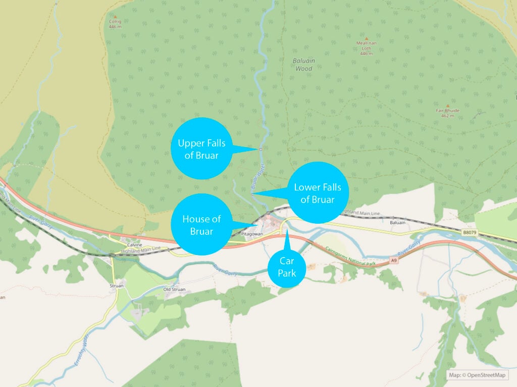 Falls of Bruar Map
