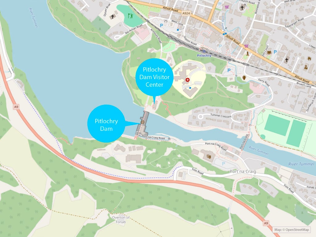 Pitlochry Dam Map