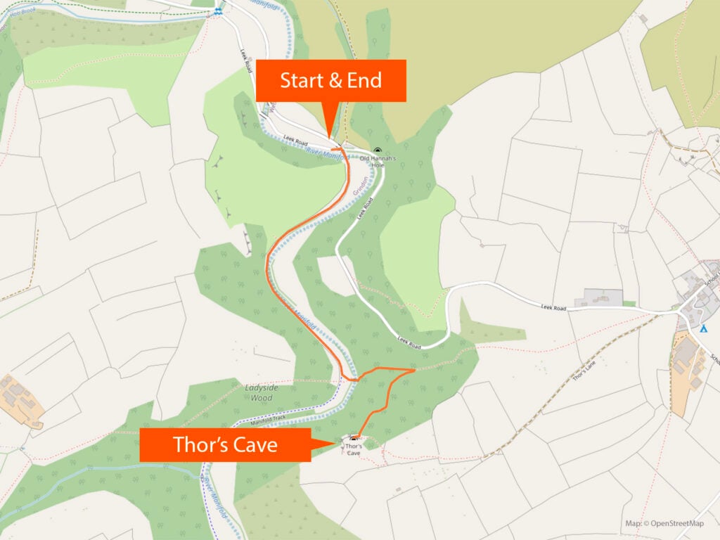 Thor's Cave Quickest Walk